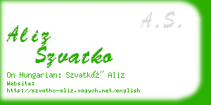 aliz szvatko business card